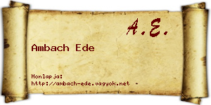 Ambach Ede névjegykártya
