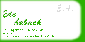 ede ambach business card
